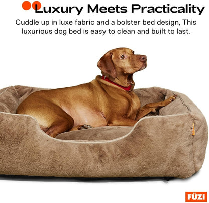 FUZI Luxury Aesthetic Dog Bed with Extra Cover for Small Dogs, Washable Pet Couch, Pet Bed with