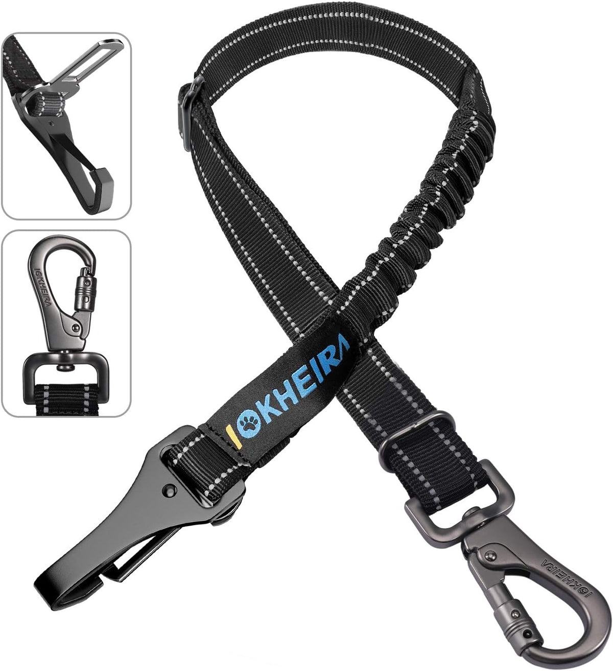 Dog Seat Belt 3-in-1 Car Harness for Dogs Adjustable Safety Seatbelt for Car Nylon Reflective