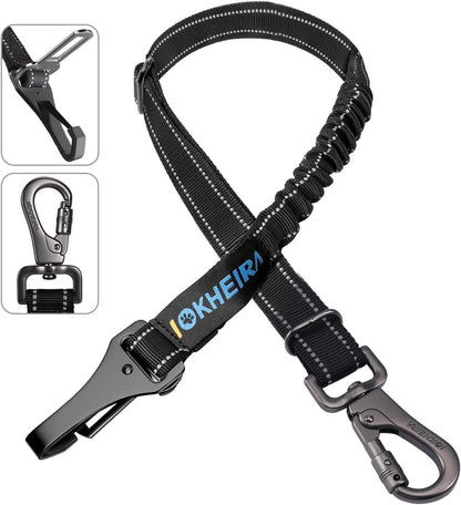 Dog Seat Belt 3-in-1 Car Harness for Dogs Adjustable Safety Seatbelt for Car Nylon Reflective