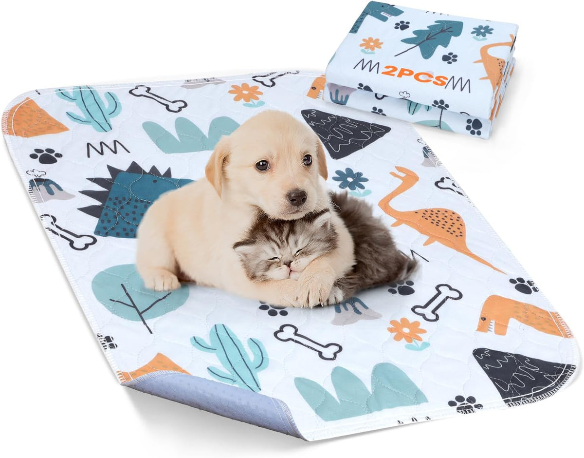 Washable Pee Pads for Dogs, 2 Pack Small 18"x24" Super Absorbent Reusable Puppy Pads Pet Training
