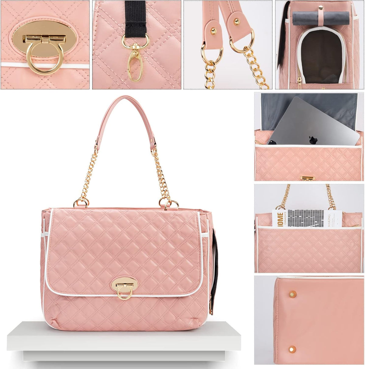 Fashion Pet Carrier Dogs Cat Small Animals Purse Bag, Leather Pet Carriers Dog Puppy Kitten Tote