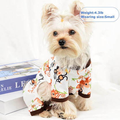 Dog Pajamas Pjs Spring Summer Dog Clothes for Small Dogs Girl - Boy - Medium Size Dogs, Soft