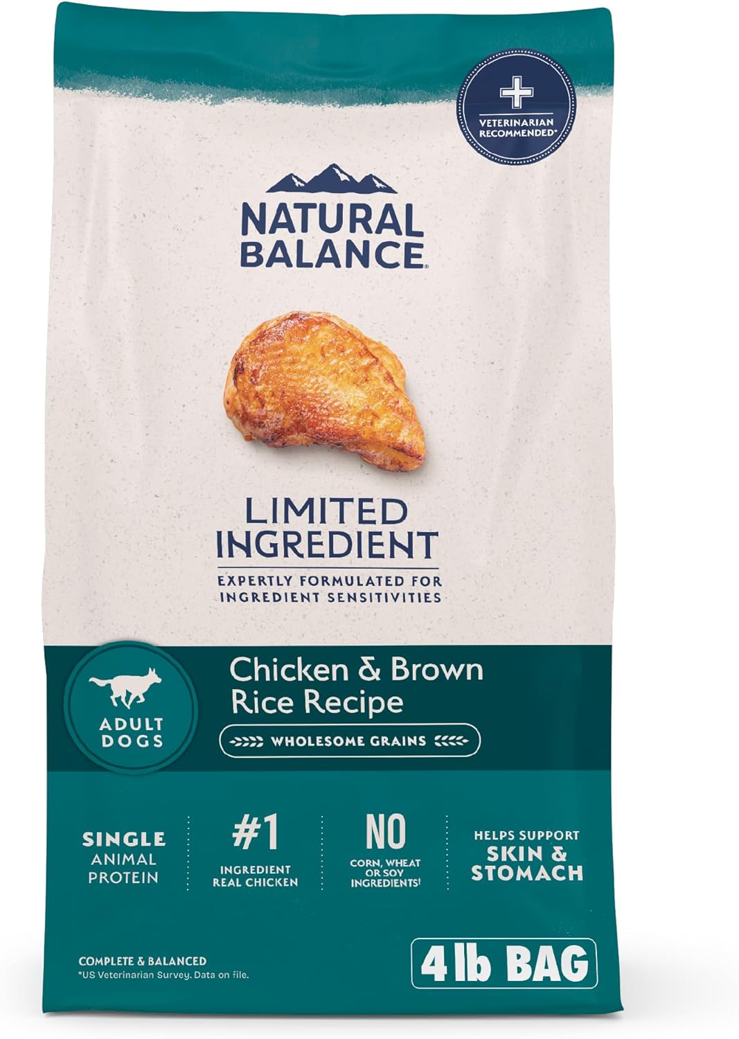 Natural Balance Limited Ingredient Adult Dry Dog Food with Healthy Grains, Chicken & Brown Rice