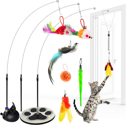 Interactive Cat Toys for Indoor Cats Suction Cup Cat Toys for Indoor Cats Bird Hunting Slefplay
