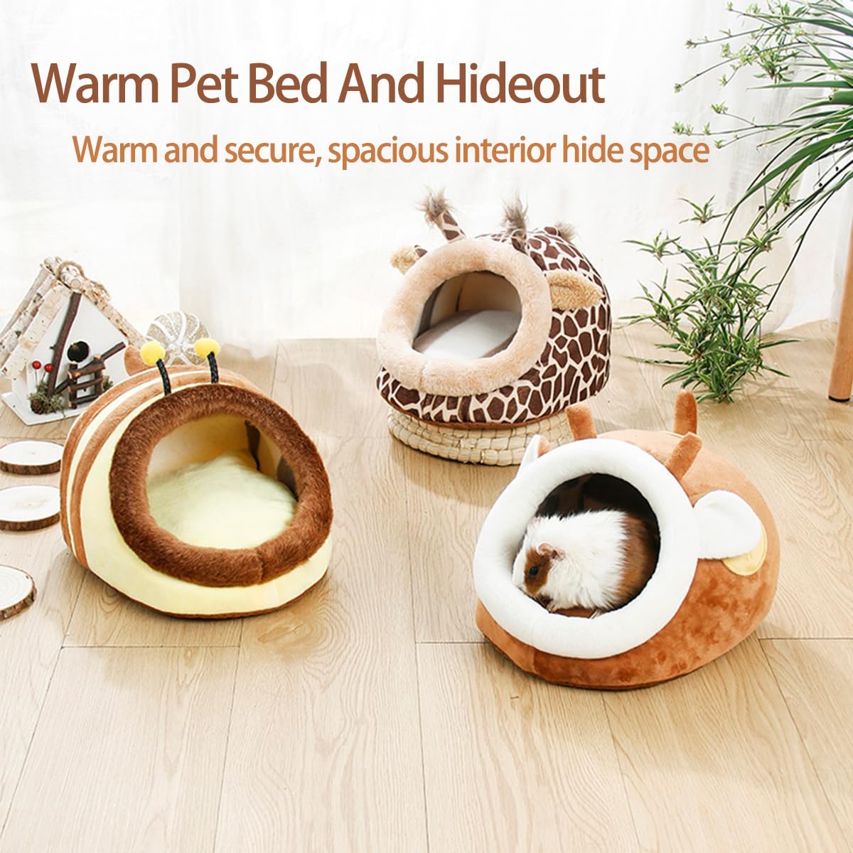 Guinea Pig Bed House & Hideout for Rat Bearded Dragon Hedgehog Ferret to Sleep and Hide, Guinea Pig