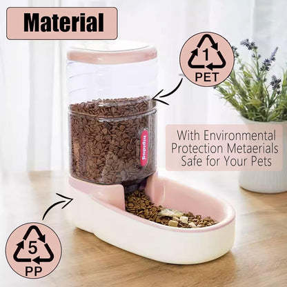 kathson Automatic Cat Feeder 1 Gallon Gravity Dog Food Dispenser Large Capacity Self Feeding Pet