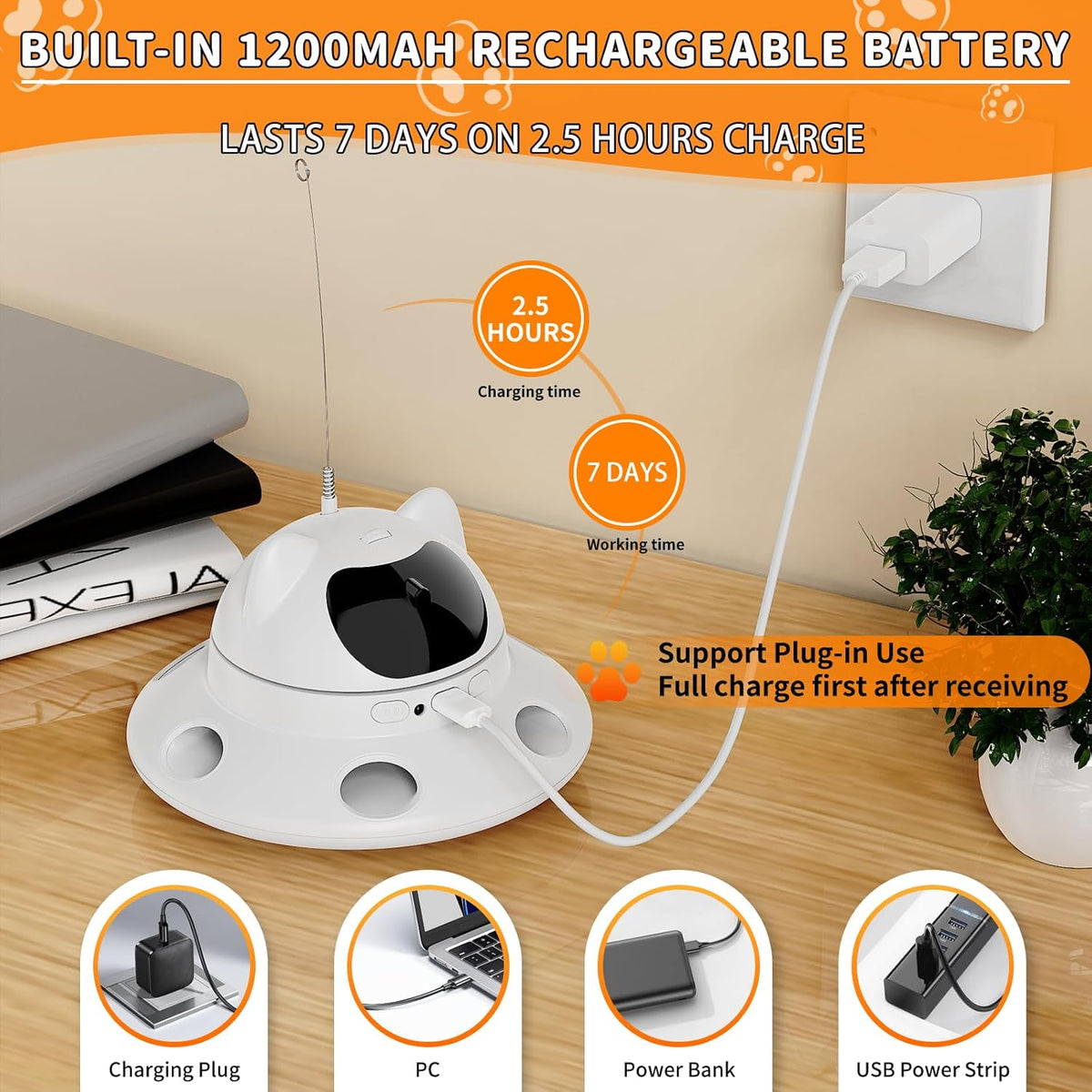 Cat Laser Toy,3-in-1Interactive Cat Toys Automatic Cat Toy with 360° Random Laser & Interactive