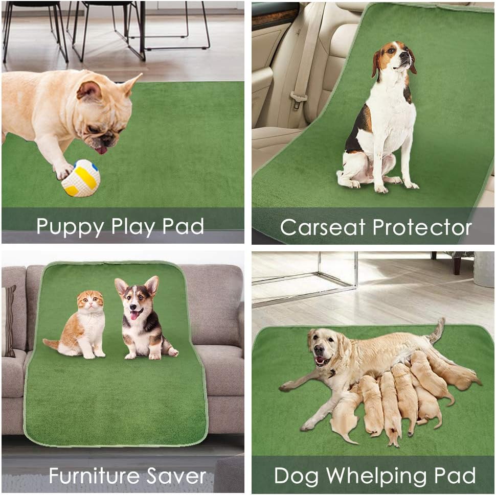 Washable Pee Pads for Dogs, Extra Large Reusable Dog Pee Pad, Waterproof Pet Mat, Dog Playpen Mats