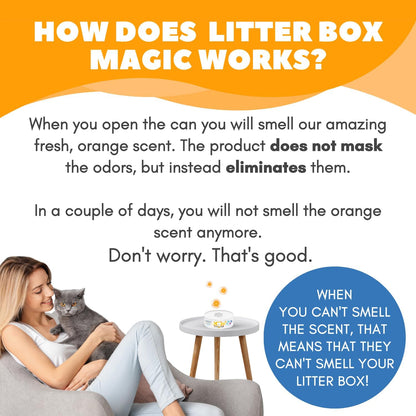 Cat Litter Deodorizer Jar (Orange Scent, 16 Oz, Pack of 2) - Cat Litter Odor Control Gel In A Jar
