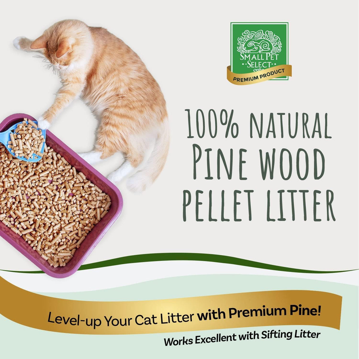 Small Pet Select Pine Pellet Bedding 20lb, Litter Pellets for Rabbit, Guinea Pig, Hamster, Bunny