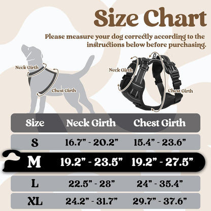 rabbitgoo Dog Harness Medium Sized, No Pull Pet Harness with 3 Buckles, Adjustable Soft Padded Vest