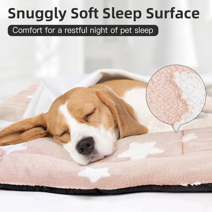 Mora Pets Dog Crate Pad Dog Kennel Bed Crate Mat for Large Dogs Washable Cute Star Pet Bed for Cage