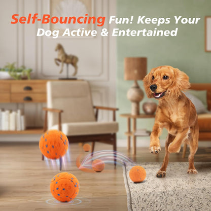 Interactive Dog Ball Toy, Automatic Moving Bouncing Rotating Smart Ball with 3 Modes, Durable E-TPU