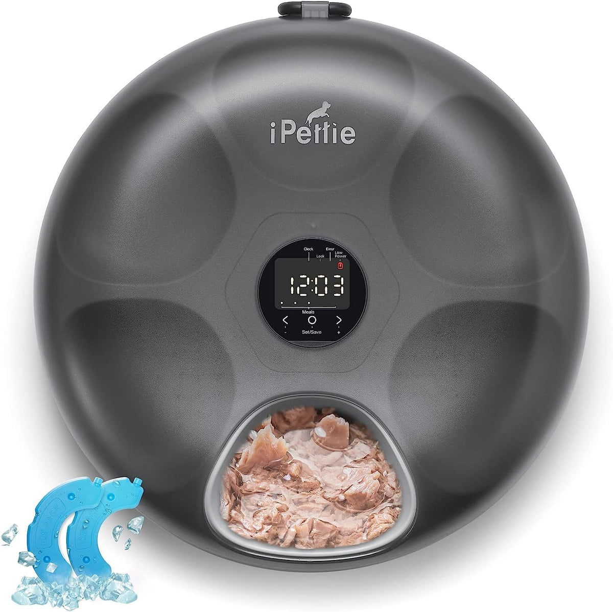 iPettie Donut Frost 6 Meal Cordless Automatic Pet Feeder, Dry & Wet Food Automatic Cat Feeder with