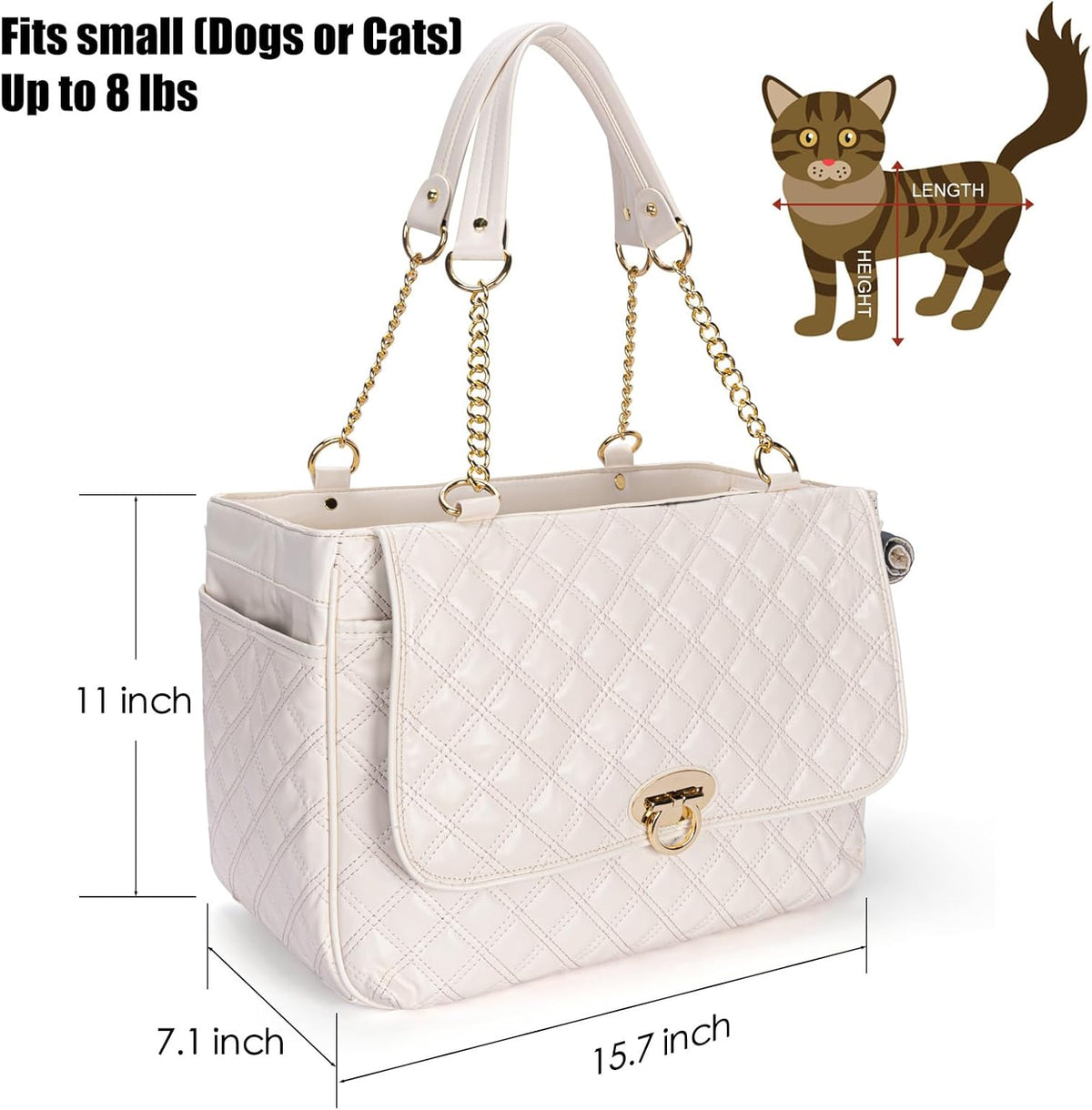 Fashion Pet Carrier Dogs Cat Small Animals Purse Bag, Leather Pet Carriers Dog Puppy Kitten Tote