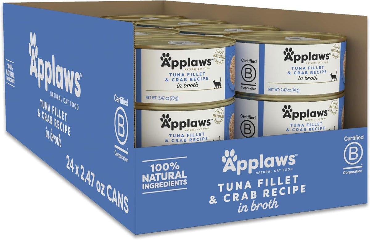 Applaws Natural Wet Cat Food in Broth, Limited Ingredient Canned Wet Cat Food, No Additives, Made