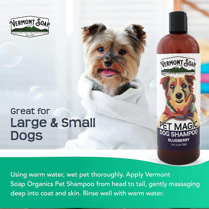 VERMONT SOAP Organics Pet Shampoo - Infused with Organic & Natural Olive Oil, Coconut & Aloe Vera