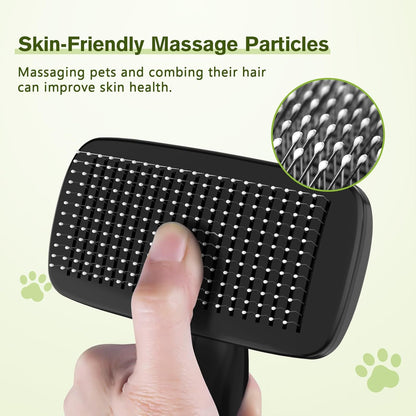 Pecute Self-Cleaning Slicker Brush for Dogs, Cats, Lightweight Dog Brush for Shedding Massaging