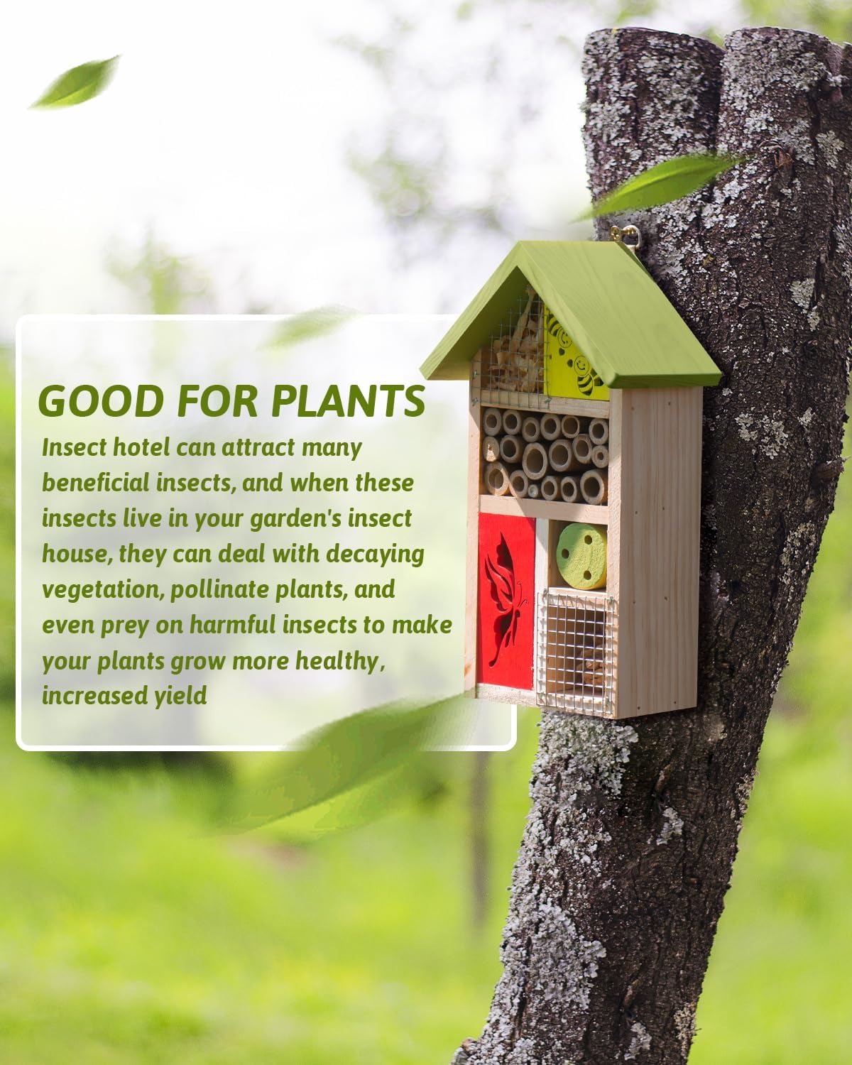 Premium Bug Hotel Kit Cedar Wood Insect Hotel Insect House - Backyard Bee House, Nesting Habitat