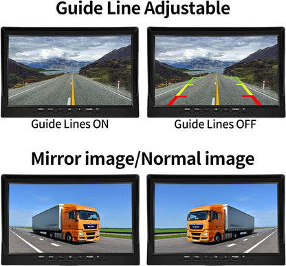 Wired Backup Camera System with 10.1?™â€?IPS Monitor for Truck RV Trailer Bus, Rear View Camera