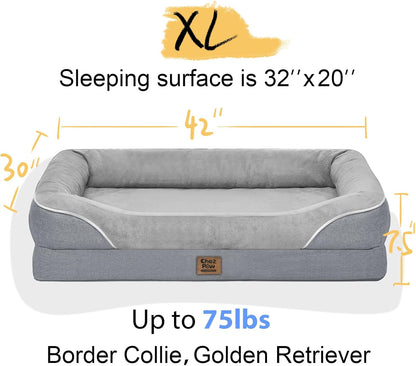Orthopedic Removable Large Dog Bed -XL Large Dog Bed with Washable Cover and Removable Bolsters