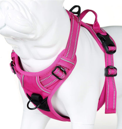 Truelove No Pull Dog Harness with Easy Control Handle and 2 Leash Attachments,Reflective Adjustable