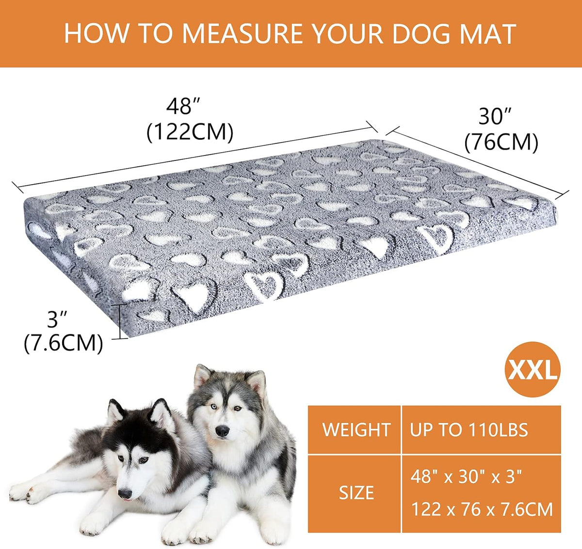 VANKEAN Dog Crate Mat Reversible Cool and Warm, Stylish Dog Bed for Crate with Waterproof Inner