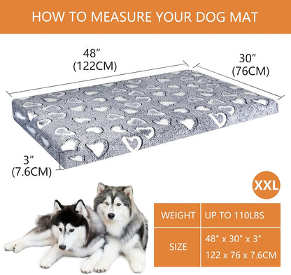 VANKEAN Dog Crate Mat Reversible Cool and Warm, Stylish Dog Bed for Crate with Waterproof Inner