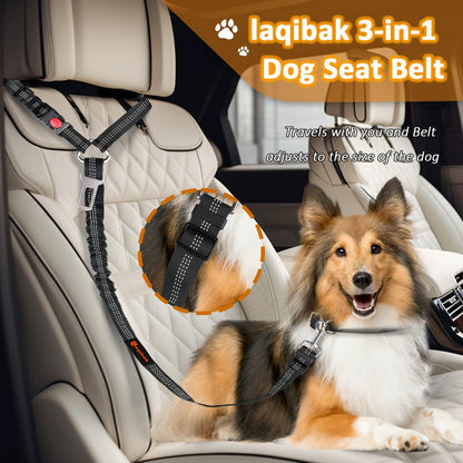 Removable Dog Seat Belt Harness for Car, 3 in 1 Pet Dog Car Seatbelt Leash, Retractable Restraint