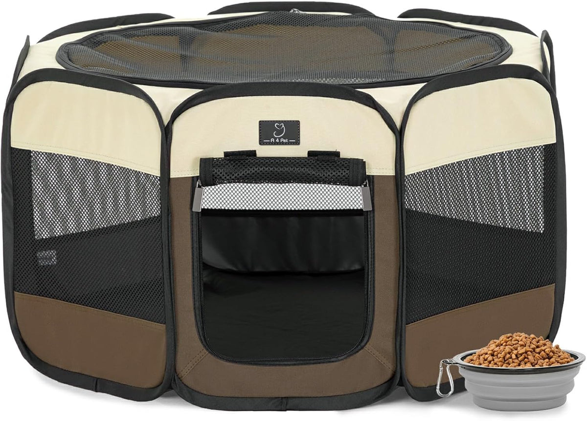 A 4 Pet PortablePet Playpen for Small Dogs, 27" Foldable Small Playpens for Puppy/Cat/Rabbit/Chick