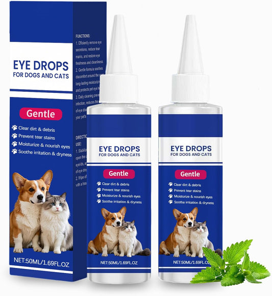 Eye Drops for Dogs & Cats, Natural Safe Dog Eye Drops-Soothe Itching Irritation & Discomfort, Dog