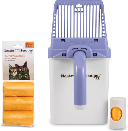 Neater Pet Brands Neater Scooper XL Cat Litter Scoop, 60 Refill Bags – Extra-Large Capacity