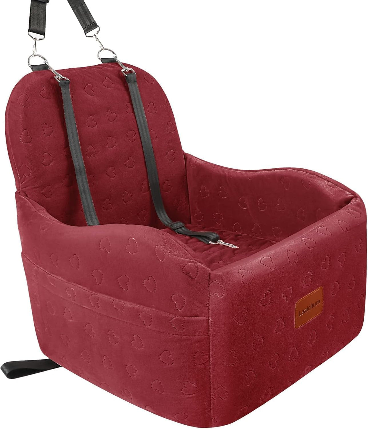 Dog Car Seat for Small/Medium Dogs,6in Elevated Cushion,Fits in Front/Back Seat,Fully Detachable