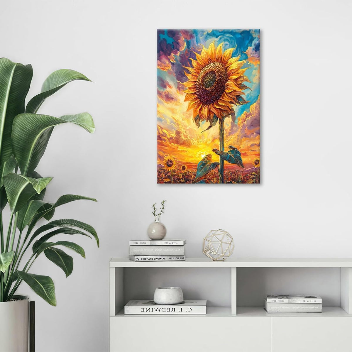 Sunflower Wall Art Canvas Yellow Floral Wall Decor Prints Framed Painting Pictures Gifts Artwork