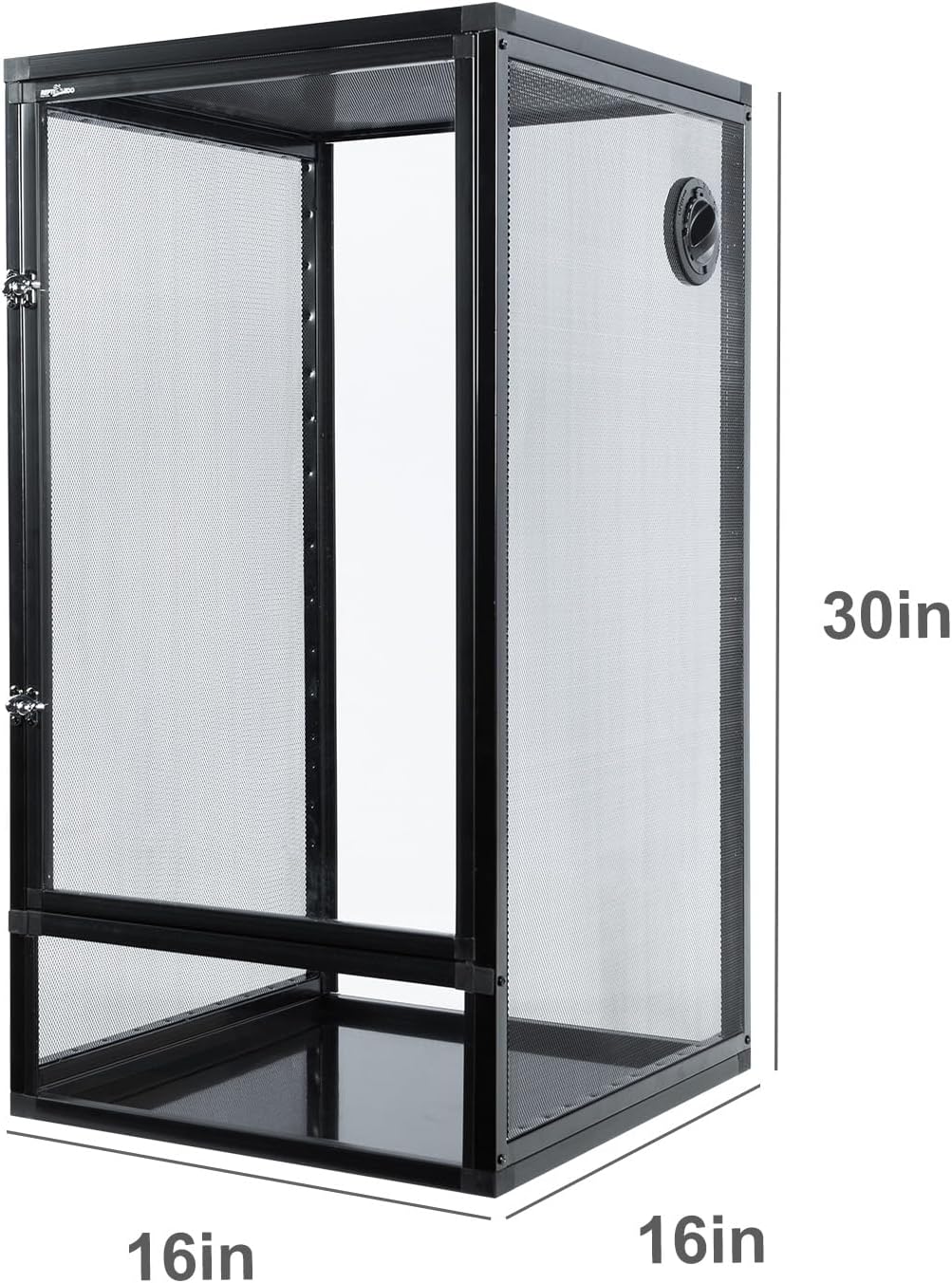 REPTI ZOO 16" x 16" x 30" Front Opening Chameleon Cage with 3-Sided Metal Mesh, 33 Gallon Screen