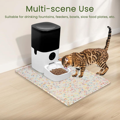 Ptlom Dog Food Mat Anti-Slip Dog Bowl Mats for Food and Water, Waterproof Pet Placemat Prevents