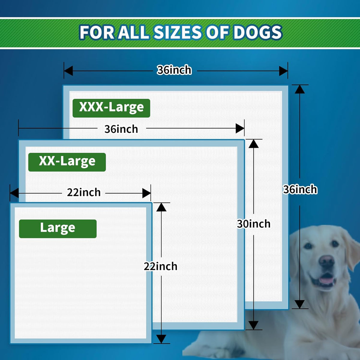 Pee Pads for Dogs Large 22”x 22”, 120 Count Puppy Pads Pet Training Pads Disposable Upgraded Odor