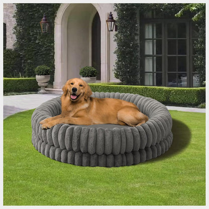 BALANCE Luxury Donut Dog Bed, 43 Inches Round Dog Beds Large Sized Dogs Washable, Orthopedic