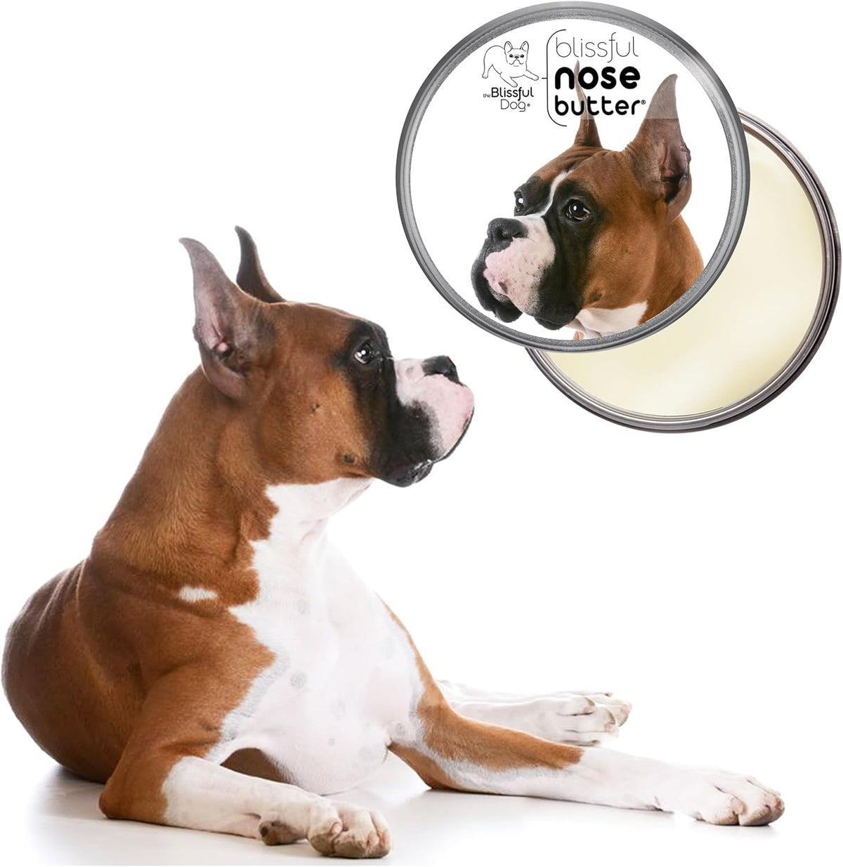 The Blissful Dog Show Boxer Nose Butter for Dry, Cracked Skin, Lick-Safe Dog Nose Balm with