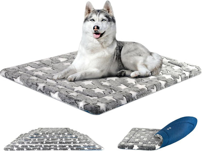 KROSER Fancy Crate Pad Bed Mat Reversible (Cool & Warm), Machine Washable, for Small to XXX-Large