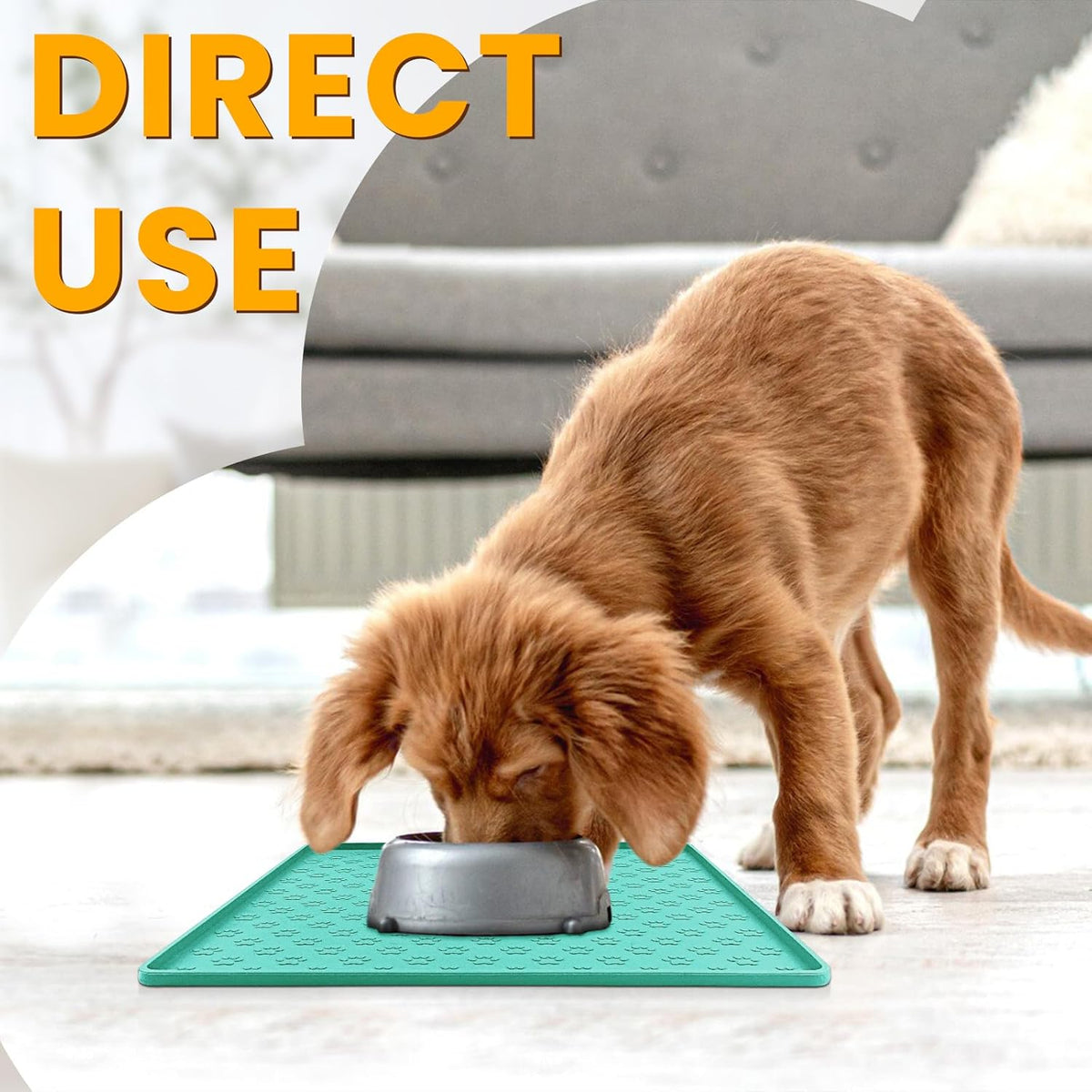 Ptlom Pet Placemat for Dog and Cat, Waterproof Non-Slip Silicone Feeding Bowl Mat Prevent Food and