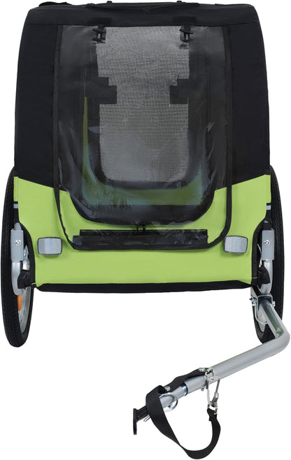 Blue-Grey Large Folding Bike Trailer for Dogs – Heavy-Duty Steel Frame, 66LB Capacity Pet Carrier