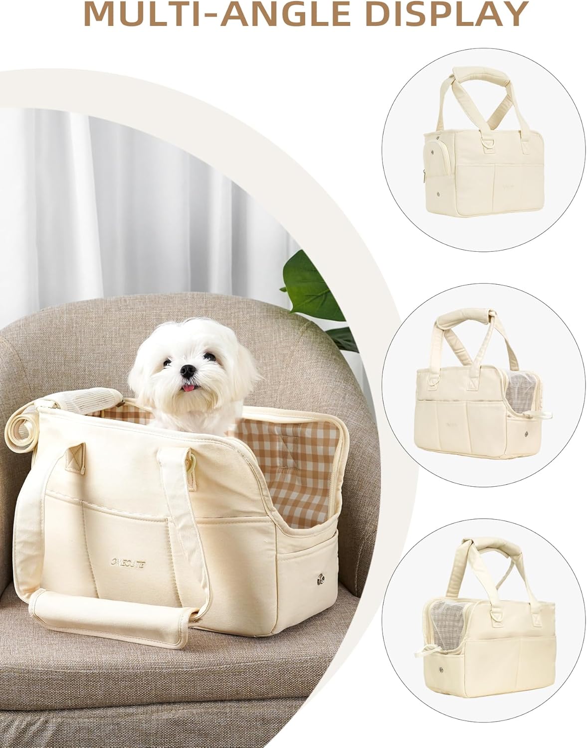 Dog Carrier for Small Dogs Rabbit cat with Large Pockets, Cotton Bag, Dog Carrier Soft Sided