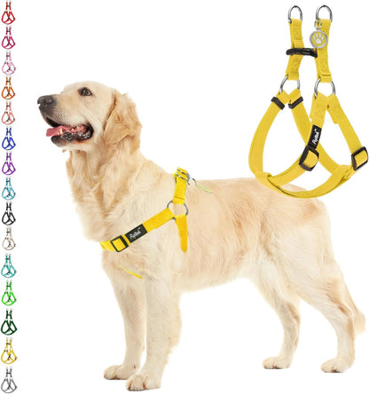 PUPTECK No Pull Dog Harness Soft Adjustable Basic Nylon Step in Puppy Vest Outdoor Walking with ID