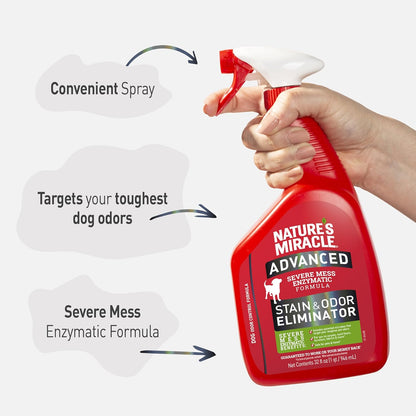 Nature’s Miracle Advanced Stain and Odor Eliminator Dog Spray, Fresh Scent, Severe Mess Enzymatic