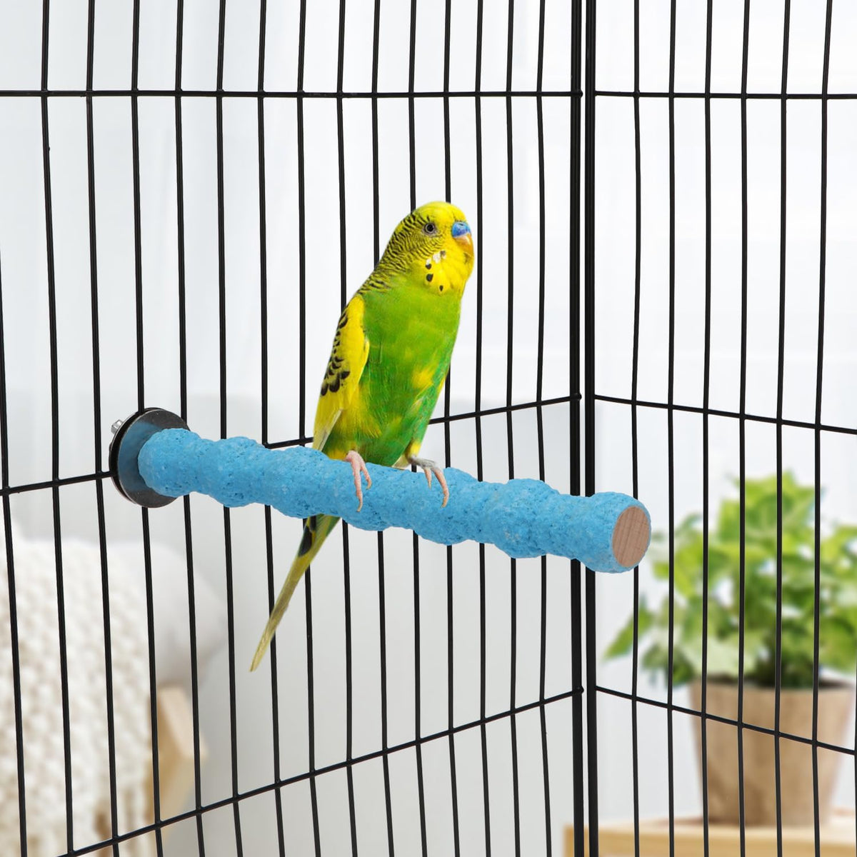 Hypeety Wood Perch Stand Paw Grinding Stick Toy Colorful Pet Bird Cage Stand Platform for Bird