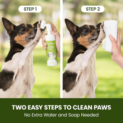 Paw Cleaner for Dogs & Cats, No-Rinse Foaming Pet Foot Washer with Built-in Scrubber Brush for