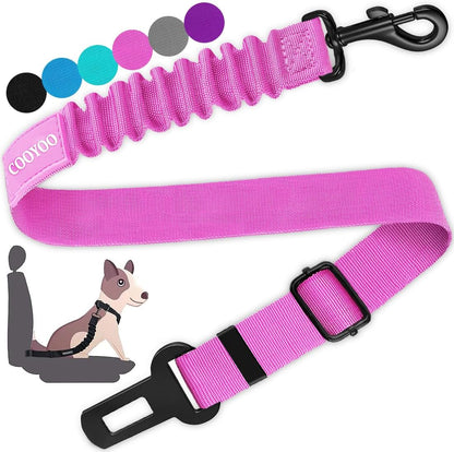 COOYOO Dog Seat Belt, Durability Retractable Dog Car Harness Adjustable Dog Seat Belt for Vehicle