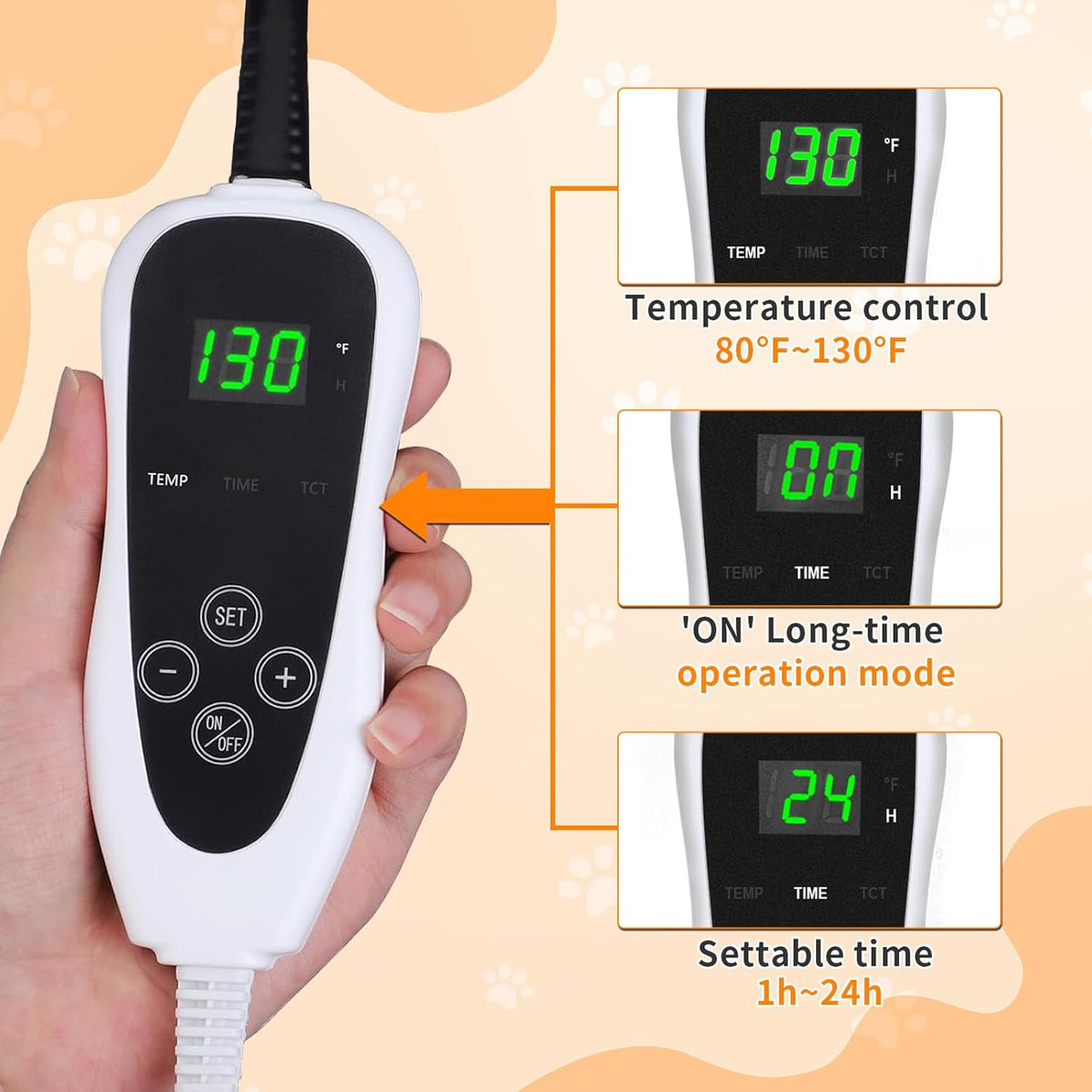 Large Dog Heating Pad 36×24 in for Dogs Smart Thermostat,Whelping Box for Dogs Metal Tube