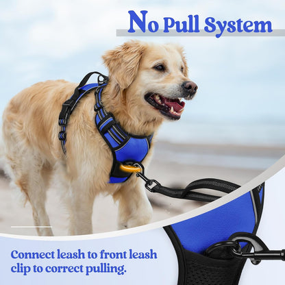 rabbitgoo Dog Harness No Pull with 2 Leash Clips, Adjustable Soft Padded, Reflective Oxford No